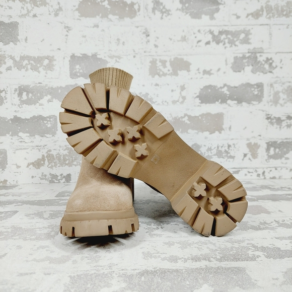 NEW Steve Madden Halona Natural Tan Leather Ankle Boots A525 - Picture 8 of 11